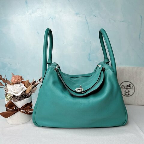 HERMES 藍綠色銀扣Lindy 30