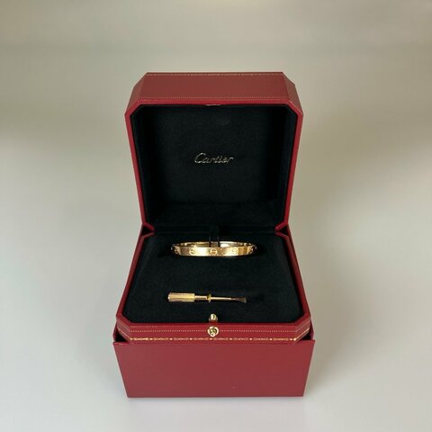 CARTIER B6035617 玫瑰金舊款寬LOVE 手環