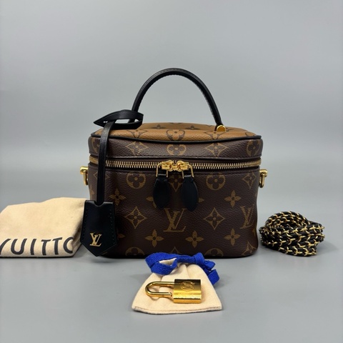 Louis Vuitton 路易威登 老花拼色化妝盒 尺寸18*13