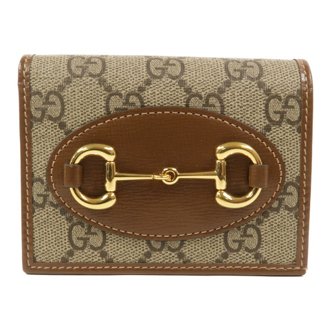 GUCCI 塗層帆布Horsebit 1955 Card Case Wallet錢包