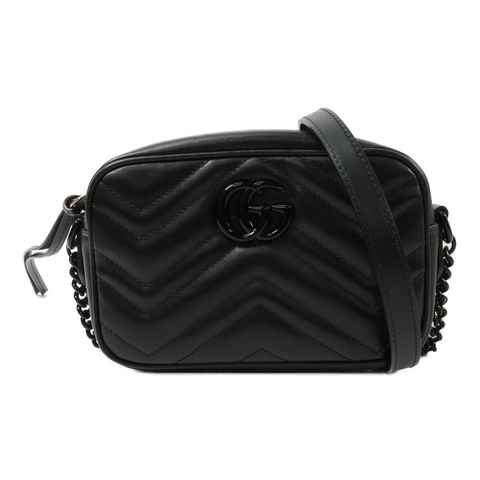 GUCCI 牛皮皮革GG Marmont Mini鏈帶肩背袋