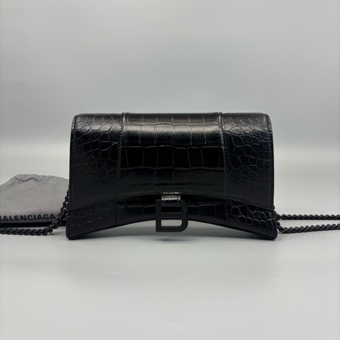 Balenciaga 巴黎世家 鰐魚壓紋沙漏鏈條斜挎包 尺寸23*14
