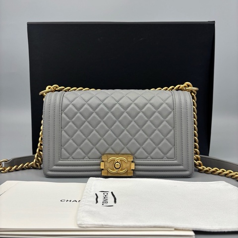 Chanel 香奈兒 菱格紋Leboy中號鏈條包 28開 尺寸25*15