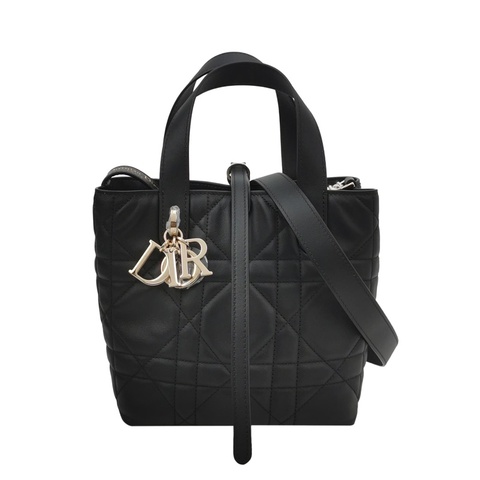 Dior Toujours小号牛皮纯色藤格纹字母Logo吊牌斜挎包单肩包