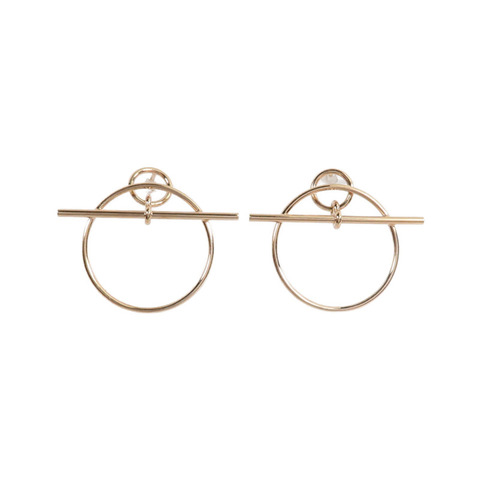 HERMES 18K玫瑰金Loop Earrings耳環