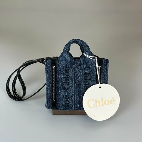 全新品 CHLOE 牛仔WOODY NANO肩背包