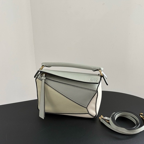 Loewe 羅意威 puzzle mini 幾何包手提包斜挎包 三拼色金扣