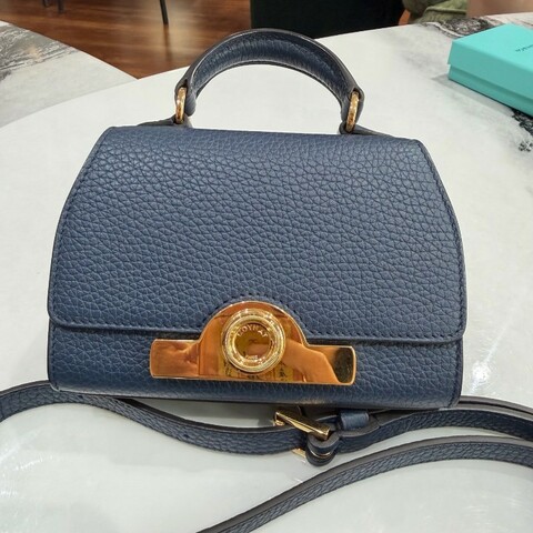 莫奈/Moynat 午夜藍 rejane mini nano 金扣