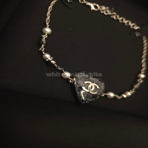 Chanel 愛心蕾絲珍珠項鍊