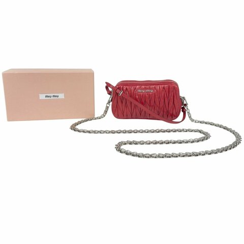 MIU MIU *自加鏈＞送無品牌鏈帶* 皺摺 2用袋