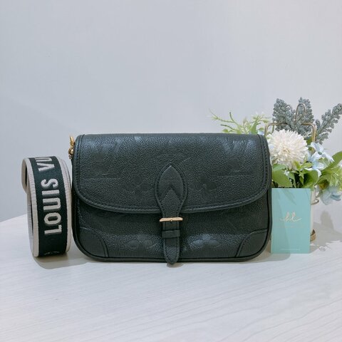 TK2119	Louis Vuitton 路易威登暗經典花紋兩用包包  Diane Bag Monogram Empreinte Black x GHW