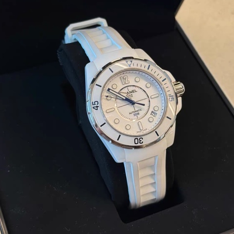 Chanel • J12白陶瓷藍字白膠帶腕錶 38mm H2560 🈶原廠盒裝