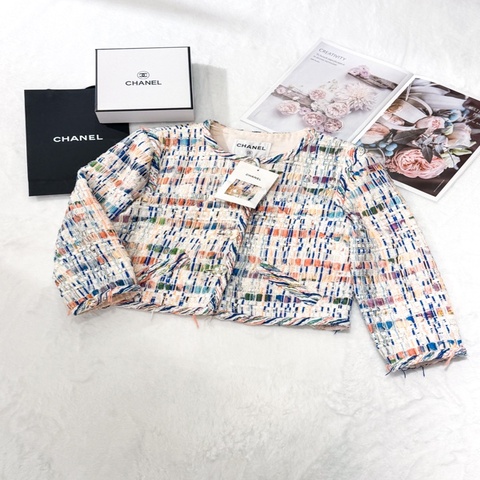 CHANEL 18SS Waterfall Tweed外套 有備用包