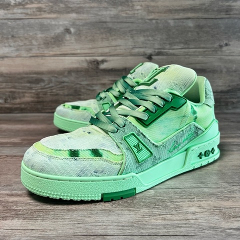 Louis Vuitton路易威登 trainer 丹寧 牛仔 綠色 40.5碼