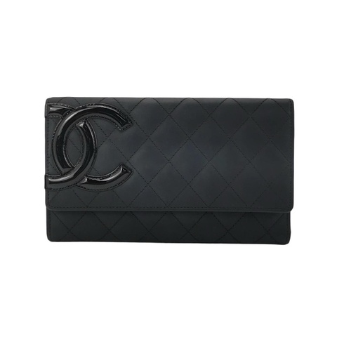 香奈兒Chanel  康鵬 黑色錢包 21開 口蓋錢包 尺寸10.5 × 19.3 × 3.0