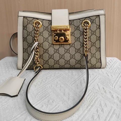 古馳 Gucci Padlock系列 米色/烏木色