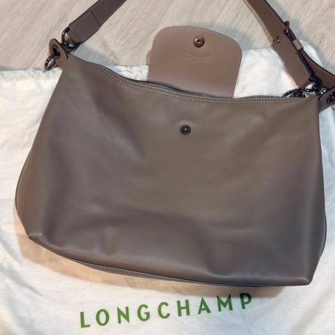 可議）Longchamp LE PLIAGE XTRA hobo半月形單肩包 M 斑鳩灰 牛皮