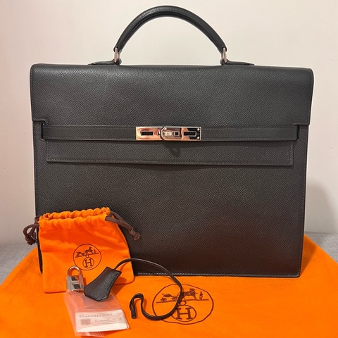Hermes 愛馬仕 Kelly 35 凱莉 黑銀 Epsom