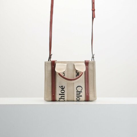 二手Chloé Woody tote 小號/棕