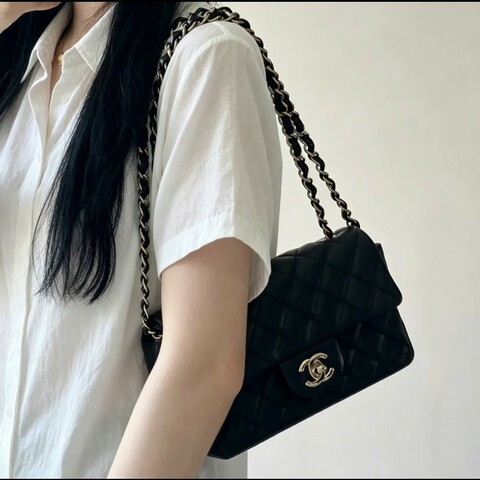 Chanel香奈兒 黑金CF大mini鏈條包 99新✨️