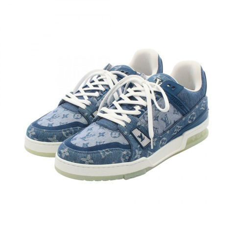 路易威登 LV 運動鞋系列 Monogram 牛仔布橡膠海軍藍二手男款