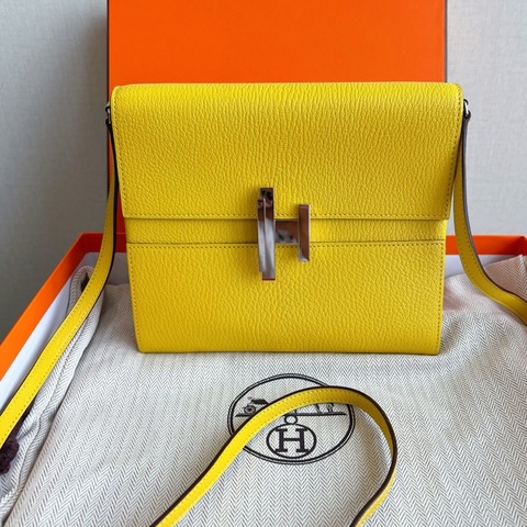 Hermes 愛馬仕 D 刻 檸檬黃 cinhetic 可斜挎單肩