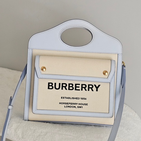 Burberry雙色帆布兩用包