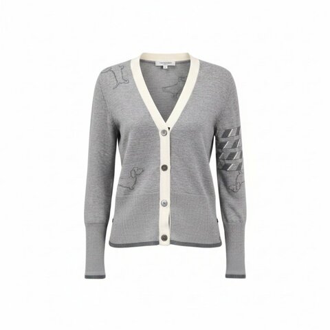 不議價 【9.5新 二手】  Thom Browne  Hector 4-Bar 羊毛開襟衫