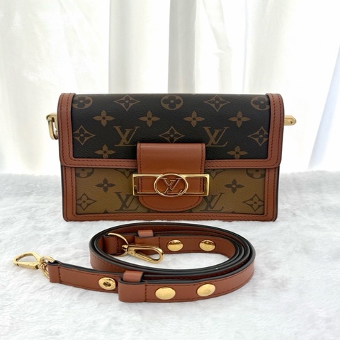Louis Vuitton路易威登 經典老花拼色達芙妮 塗層帆布 20 x 15 x 9