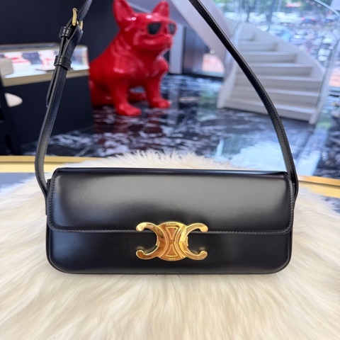 賽琳Celine TRIOMPHE亮澤牛皮單肩腋下包