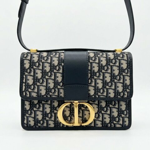Dior 30 Montaigne 藍色 Dior Oblique 緹花蒙田包