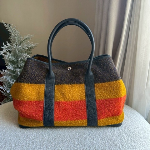 Hermes毛泥花園包 36 Wool