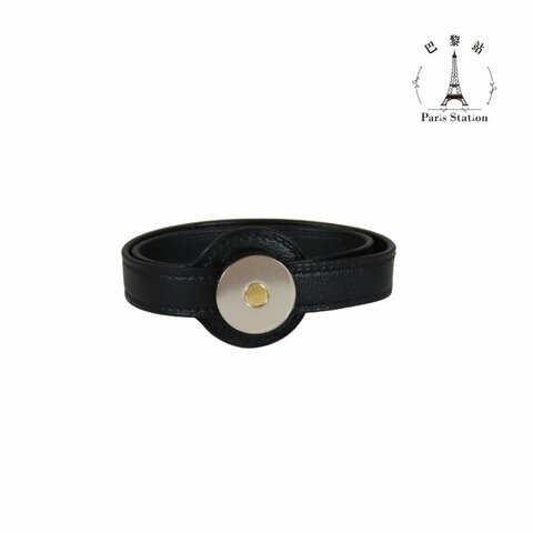 【巴黎站二手名牌專賣店】＊全新現貨＊HERMES 愛馬仕 真品＊經典圓形金屬釦雙繞皮革手環
