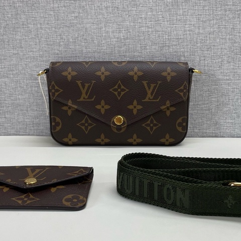 Louis Vuitton 路易威登 綠肩帶三合一 單肩斜挎包 尺寸：17*10*3.5cm