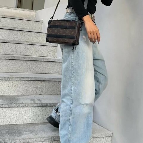 LV Handle Soft Trunk老花軟盒子21×15×6.5cm 98新配件塵袋 盒子 肩帶
