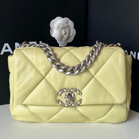 Chanel/香奈兒24C黃色19bag小號 24年芯片款