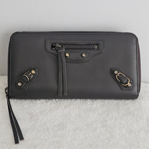 Balenciaga深灰長夾