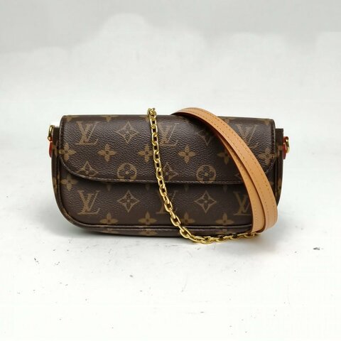 LOUIS VUITTON IVY鏈條腋下包老花PVC金扣晶片肩背包