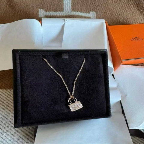 Hermes Constance Amulette 康康 滿鑽 玫瑰金 項鏈