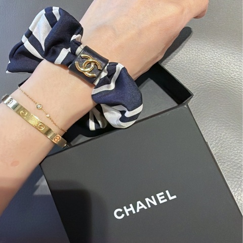 Chanel 全新髮飾 髮圈co co beach26 皮革+金屬❤️質感千金