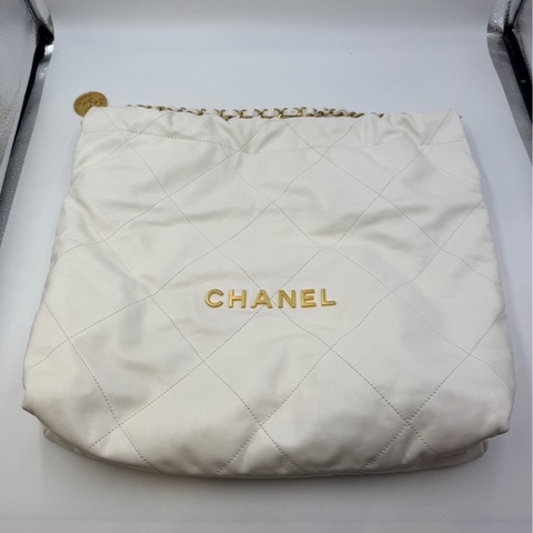 【震撼撿漏👍🏻全網最低價💫】Chanel/香奈儿  22Bag 經典白金色 中號
