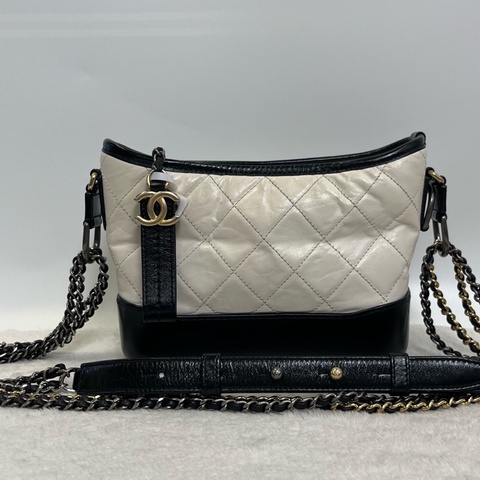 香奈兒Chanel 流浪包 黑白拼色  鏈條包 單肩包 斜挎包 28開無卡