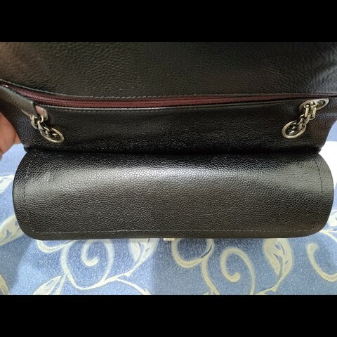Chanel 2.55 中號 28cm(經典226)經典荔枝紋牛皮黑銀 / 復古小姐鎖