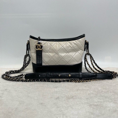 香奈兒Chanel 流浪包 黑白拼色 鏈條包 單肩包 斜挎包
