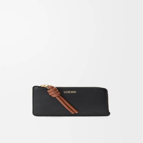 （全新閒置未用）Loewe羅威Pebble燙印金字logo四卡零錢包