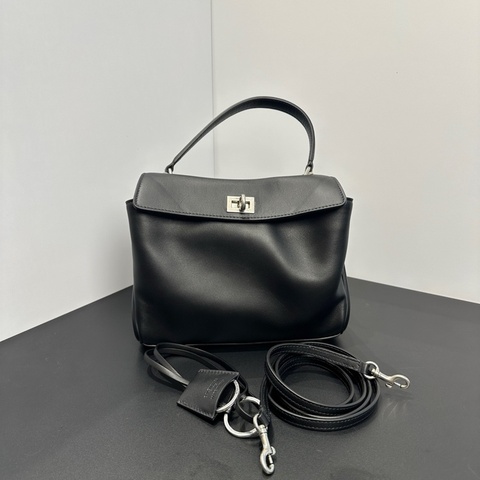 巴黎世家balenciaga rodeo 迷你單肩包斜挎包手提包 黑銀