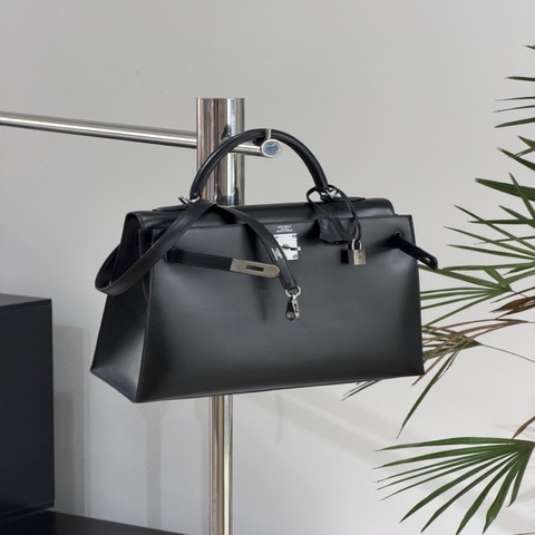 愛馬仕Hermes Kelly32 黑銀 box皮