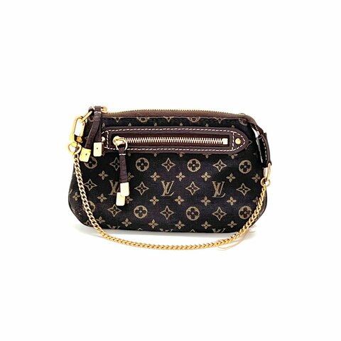 LV 牛仔 mini手提麻將包 17.5*11*2  98新配件塵袋