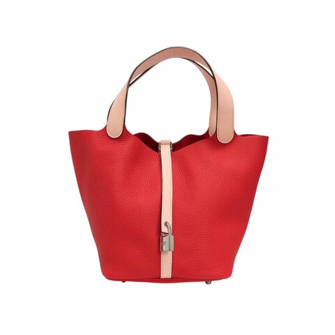 不議價 【9.5新 二手】  Hermès  PICOTIN LOCK 22 拼色水桶手袋