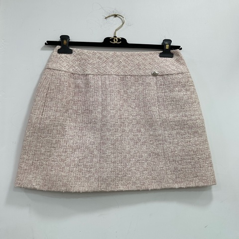 Chanel香奈兒機場系列秀款粉紅半裙 34碼